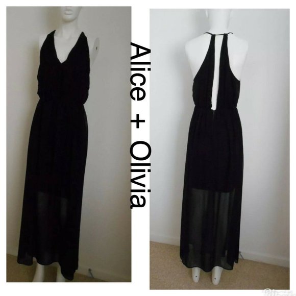 Alice + Olivia Dresses & Skirts - Alice + Olivia Silk Halter Maxi Dress Size Small
